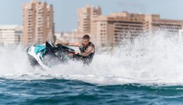 a guy on a jet ski